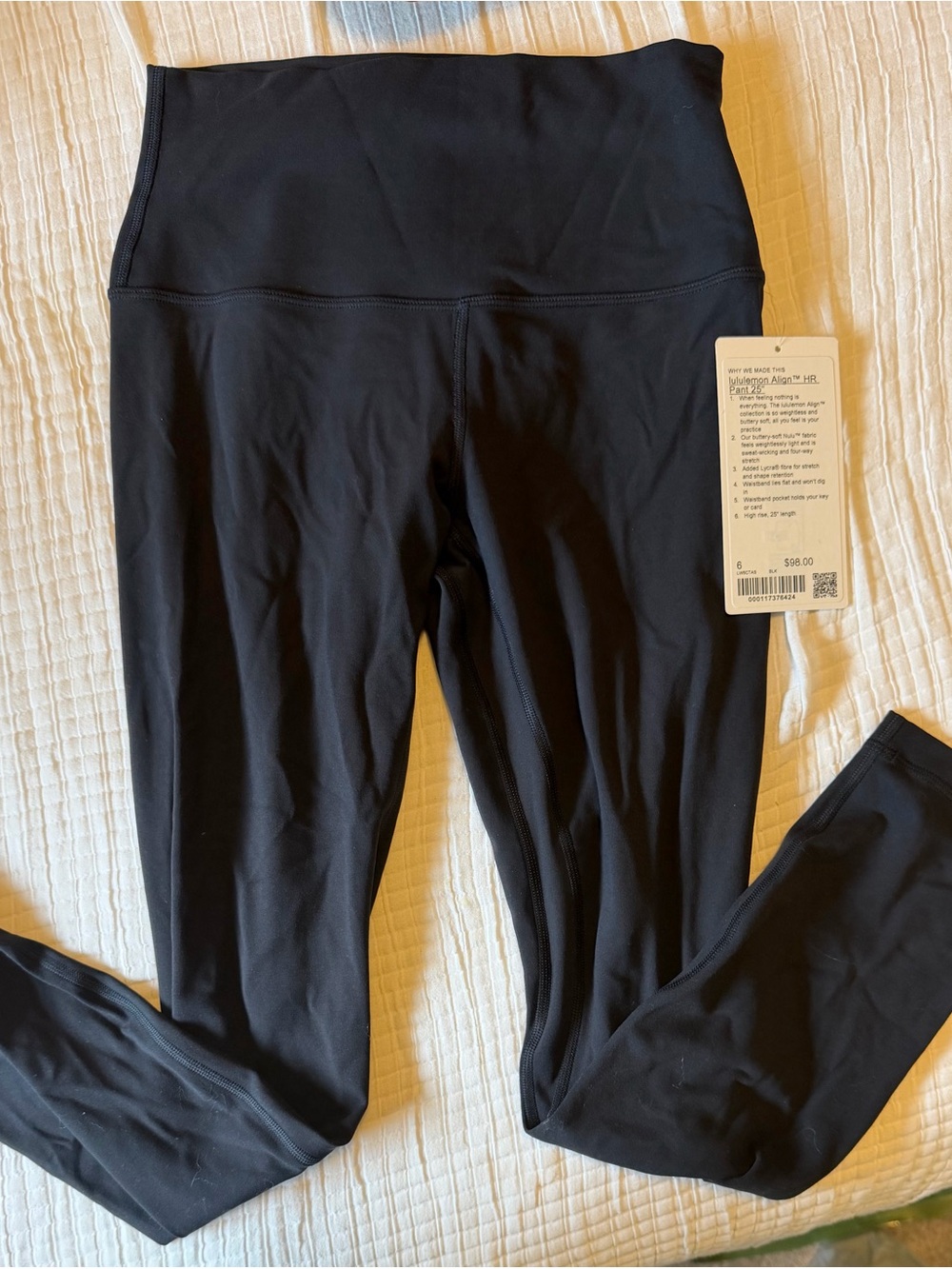 NWT lululemon Align™ High-Rise Pant 25" Black size 6 - Picture 7 of 7